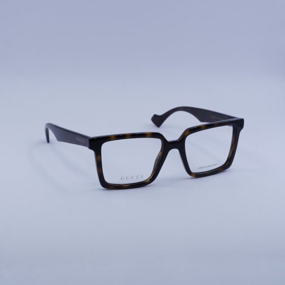 Gucci GG1540O 002 Eyeglasses Dark Havana 52mm Square Frame - Picture 3 of 9